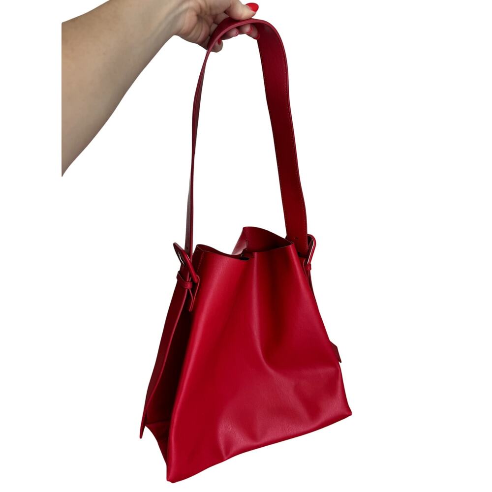 Anthropologie Buckle Shoulder bag in red